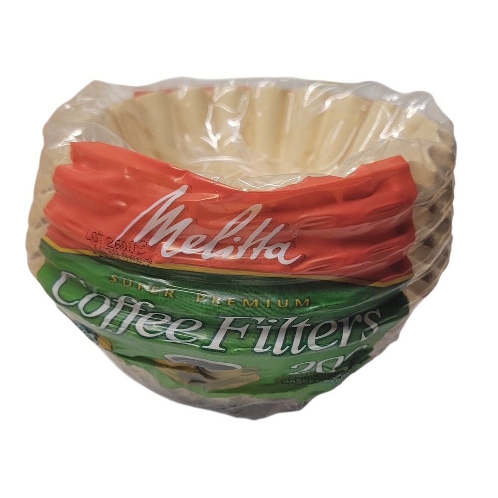 Melitta Super Premium Coffee Filters 200 Count Natural Brown 8-12 Cup Basket